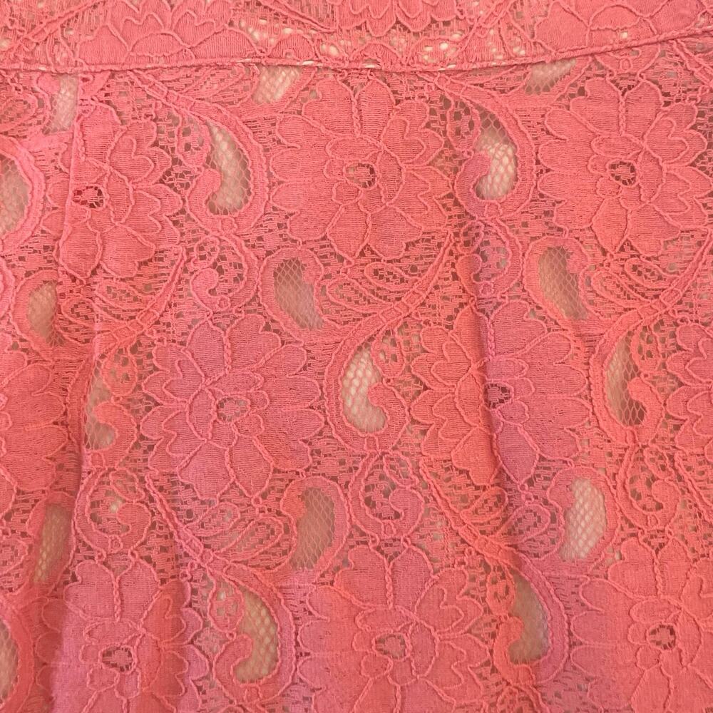 H&M Conscious Collection Women's Salmon Pink Lace Lined Pencil Skirt | Size 4 - Picture 3 of 9